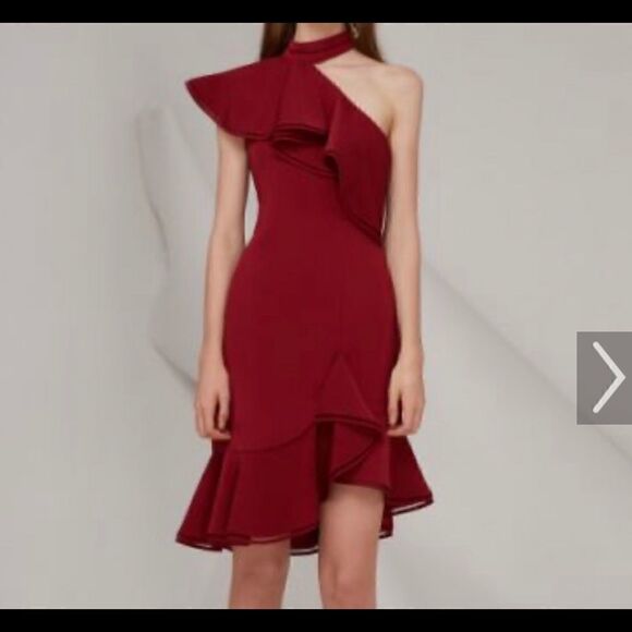 NWT Keepsake the Label one shoulder red dress - Picture 3 of 3